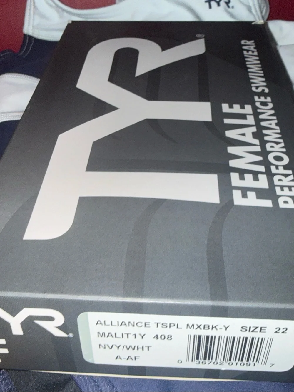 TYR Girl's Alliance T-Splice Maxfit Swimsuit - Navy/White - Size 22